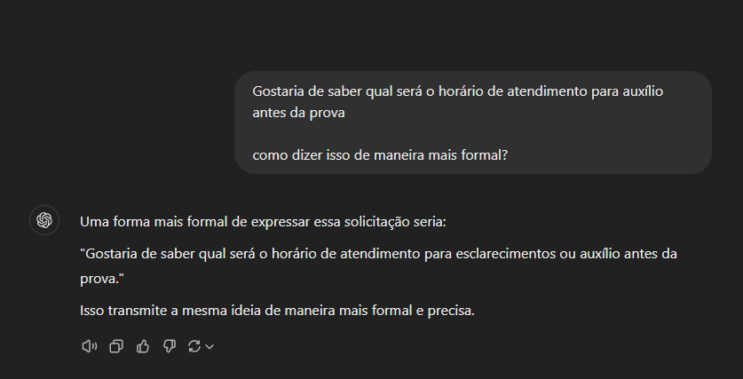 (exemplo de correção)