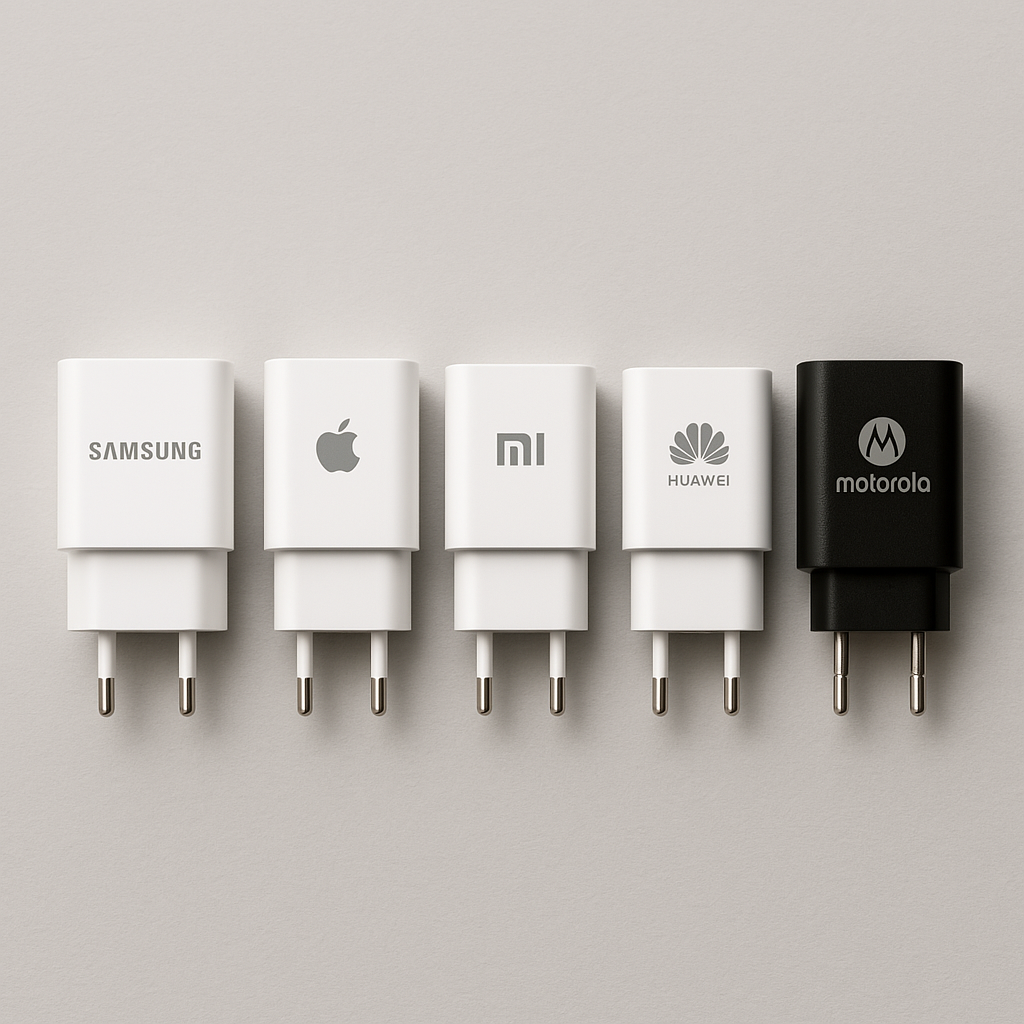 varios carregadores marcas famosas
